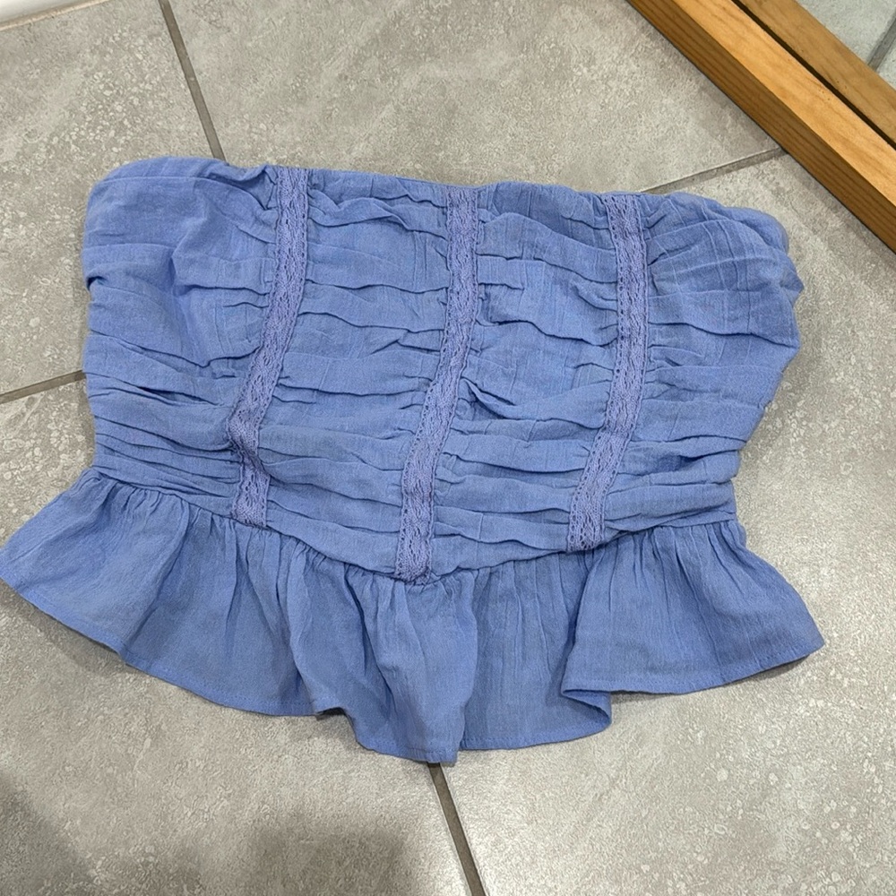 FREE PEOPLE RUFFLE STRAPLESS TOP